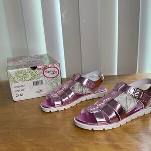 Rachel Shoes Shiny Pink Sandals kids 2+M